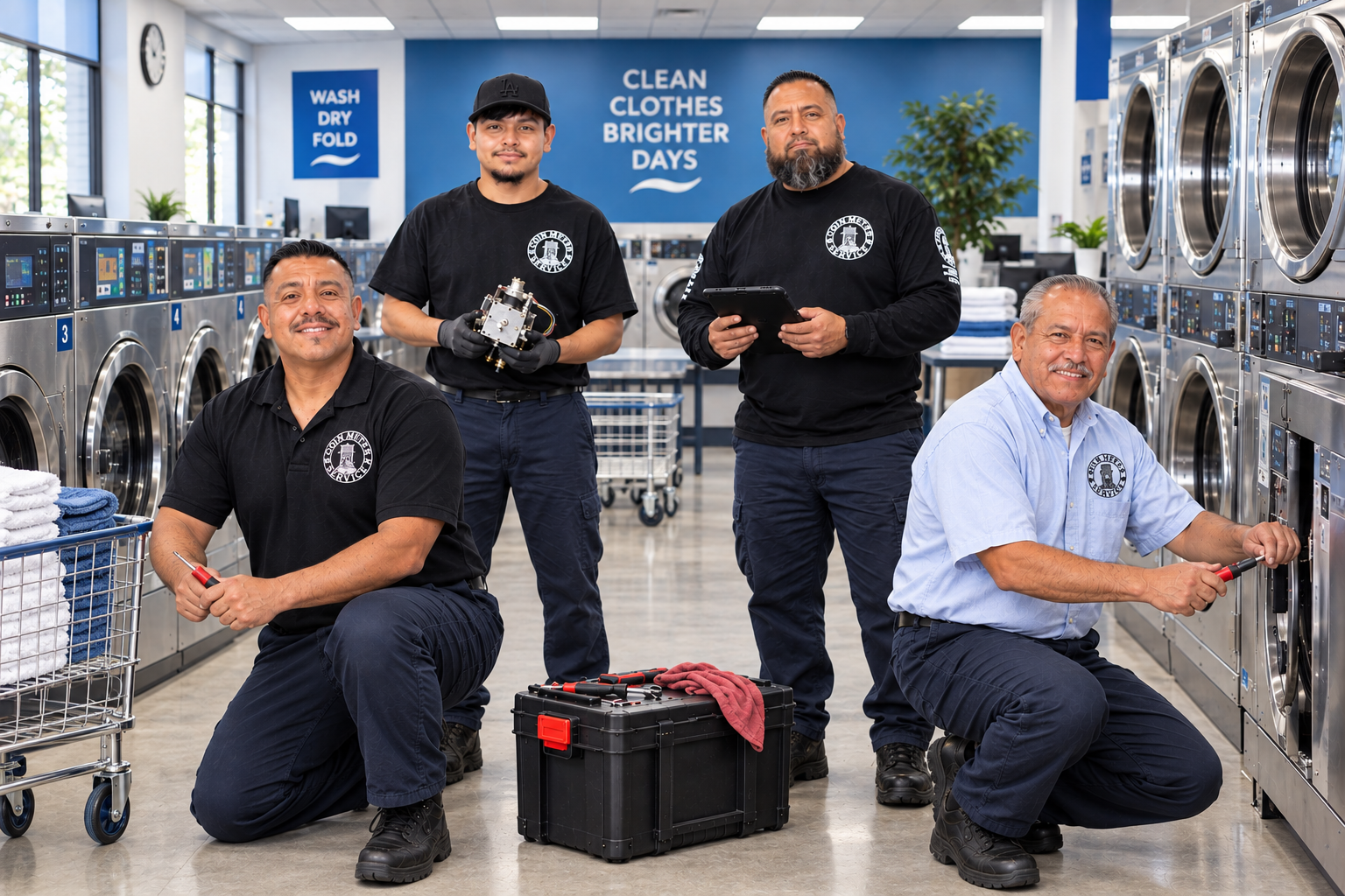 commercial laundromat repair technicians